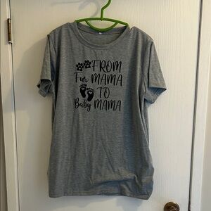 Gray Graphic T-Shirt with Black Print